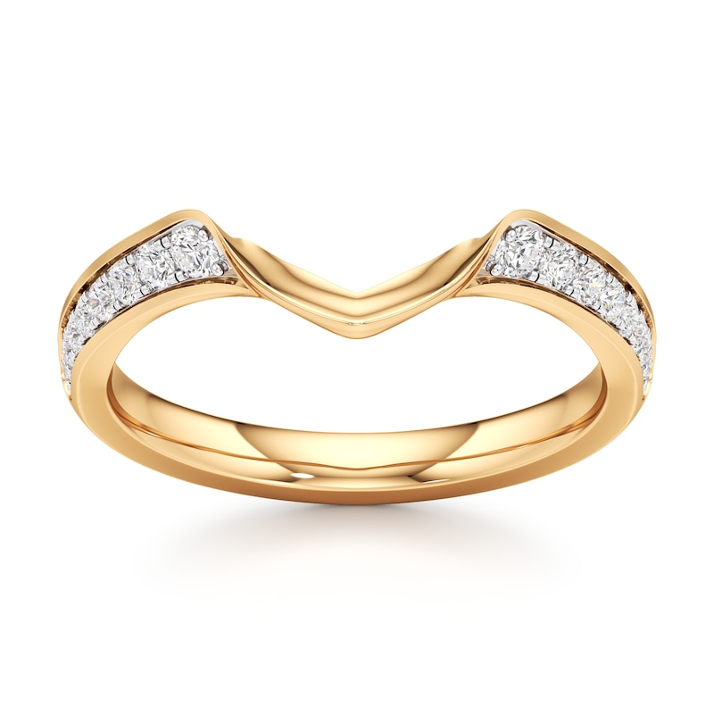 Main Image 1 of J'Lure Lab-Grown Diamond Contour Wedding Band 1/5 ct tw 18K Yellow Gold