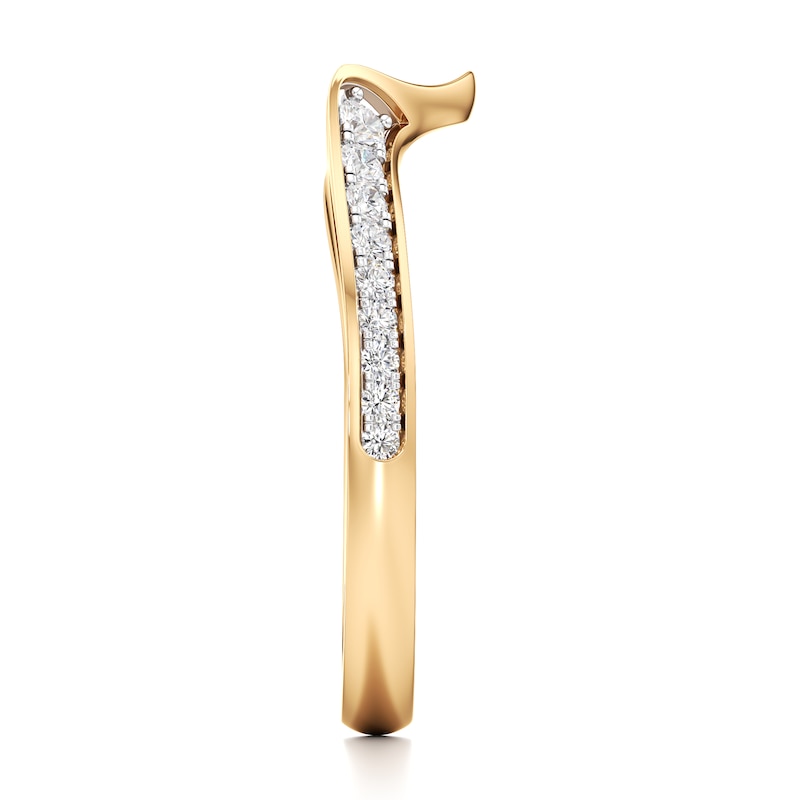 Main Image 3 of J'Lure Lab-Grown Diamond Contour Wedding Band 1/5 ct tw 18K Yellow Gold