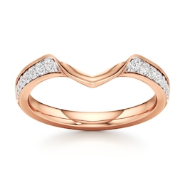 J'Lure Lab-Grown Diamond Contour Wedding Band 1/5 ct tw 18K Rose Gold