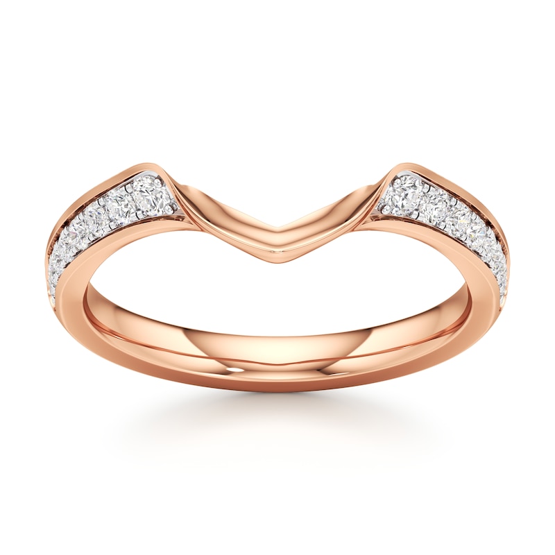 Main Image 1 of J'Lure Lab-Grown Diamond Contour Wedding Band 1/5 ct tw 18K Rose Gold