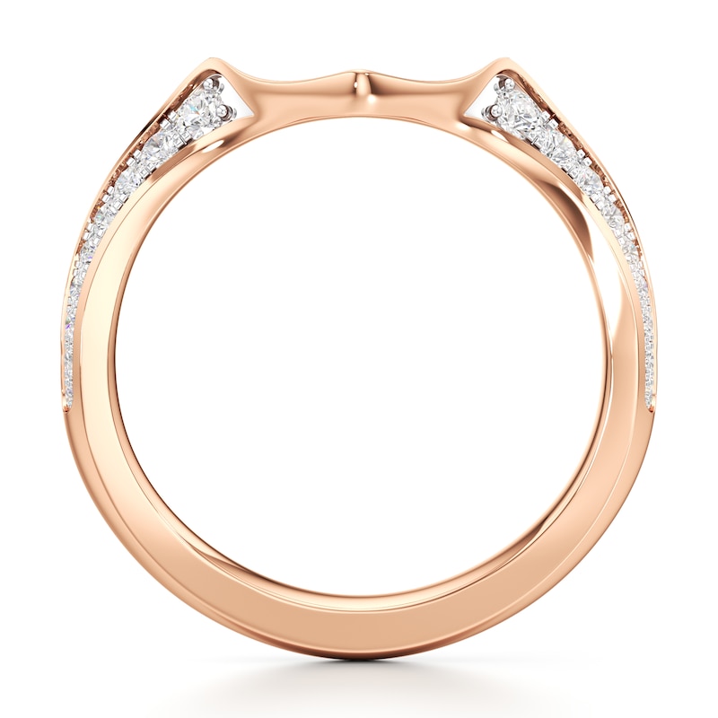Main Image 2 of J'Lure Lab-Grown Diamond Contour Wedding Band 1/5 ct tw 18K Rose Gold