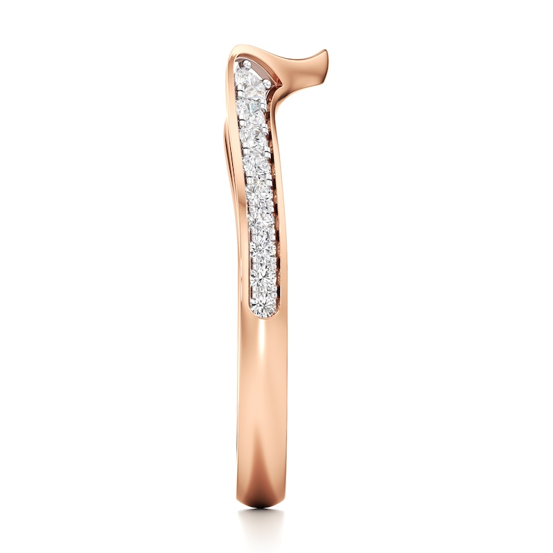 Main Image 3 of J'Lure Lab-Grown Diamond Contour Wedding Band 1/5 ct tw 18K Rose Gold