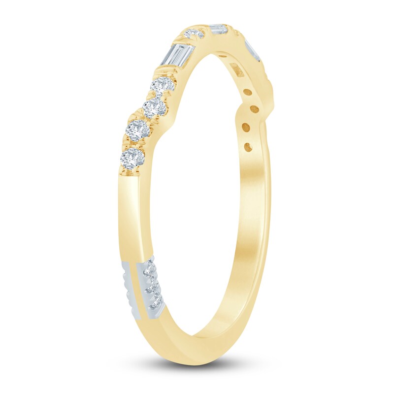 Main Image 2 of Pnina Tornai Baguette & Round-Cut Diamond Contour Anniversary Ring 1/4 ct tw 14K Yellow Gold