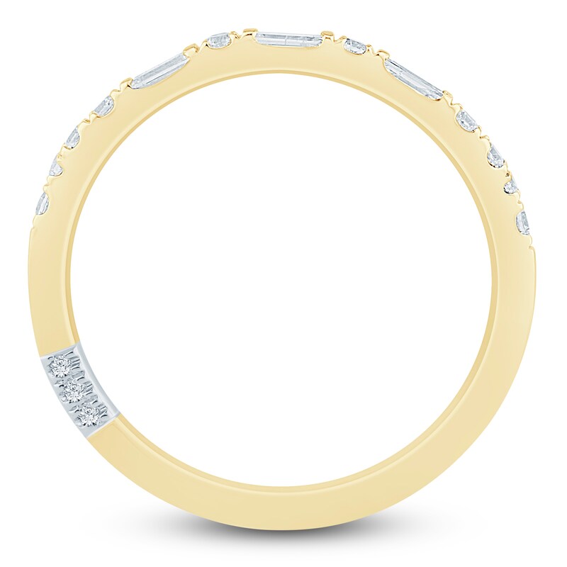 Main Image 4 of Pnina Tornai Baguette & Round-Cut Diamond Contour Anniversary Ring 1/4 ct tw 14K Yellow Gold