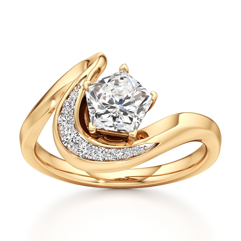 Main Image 1 of J'Lure Pentagon Brilliant-Cut Lab-Grown Diamond Engagement Ring 1 ct tw 18K Yellow Gold