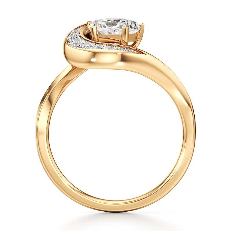 Main Image 2 of J'Lure Pentagon Brilliant-Cut Lab-Grown Diamond Engagement Ring 1 ct tw 18K Yellow Gold