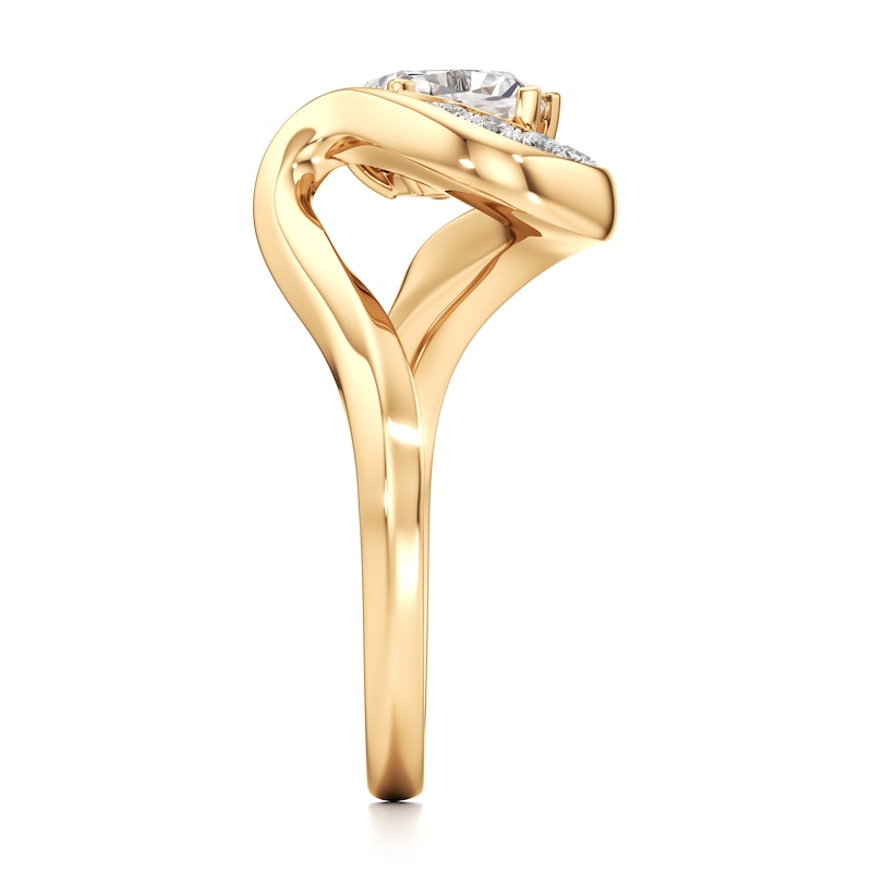 Main Image 3 of J'Lure Pentagon Brilliant-Cut Lab-Grown Diamond Engagement Ring 1 ct tw 18K Yellow Gold