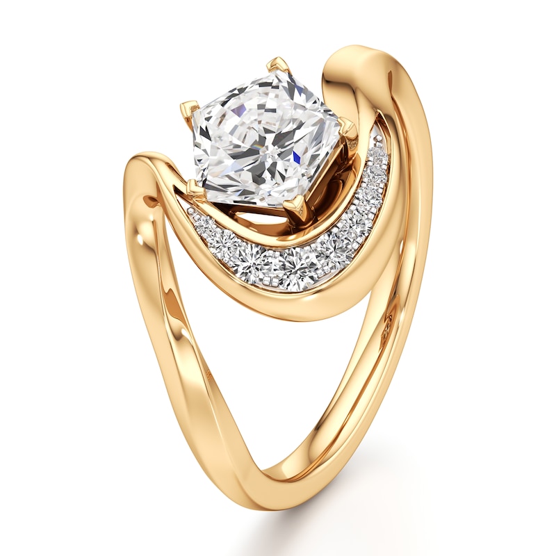 Main Image 4 of J'Lure Pentagon Brilliant-Cut Lab-Grown Diamond Engagement Ring 1 ct tw 18K Yellow Gold