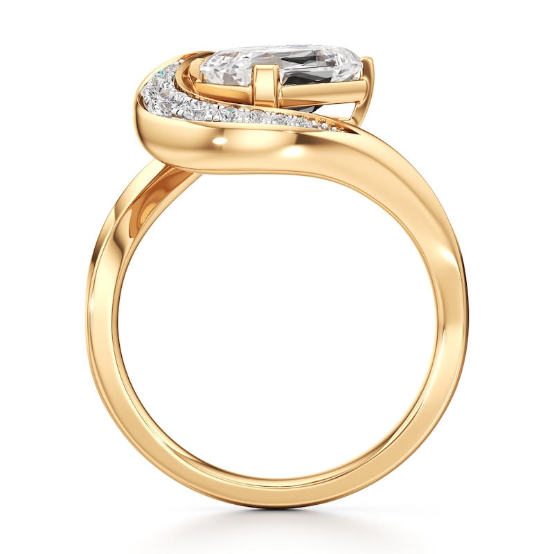 Main Image 2 of J'Lure Imperial-Emerald Step-Cut Lab-Grown Diamond Engagement Ring 2 ct tw 18K Yellow Gold