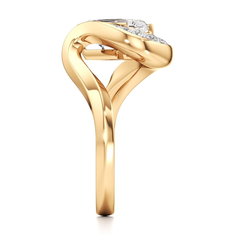 Main Image 3 of J'Lure Imperial-Emerald Step-Cut Lab-Grown Diamond Engagement Ring 2 ct tw 18K Yellow Gold