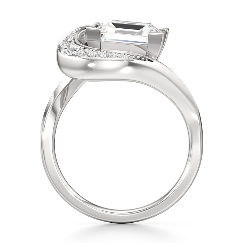 Main Image 2 of J'Lure Carre Step-Cut Lab-Grown Diamond Engagement Ring 3 ct tw 18K White Gold