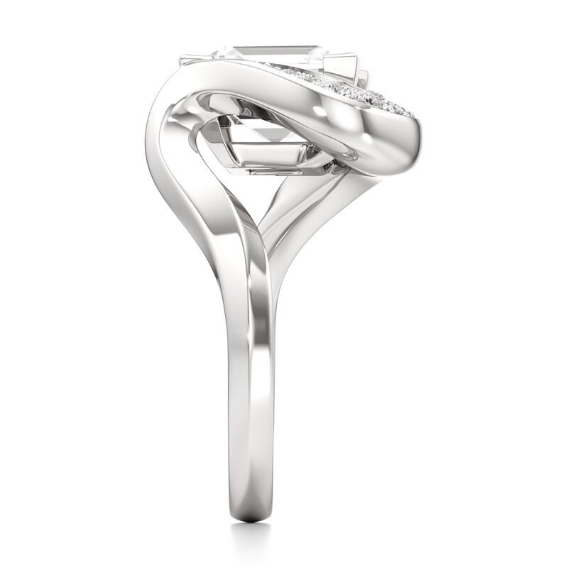 Main Image 3 of J'Lure Carre Step-Cut Lab-Grown Diamond Engagement Ring 3 ct tw 18K White Gold