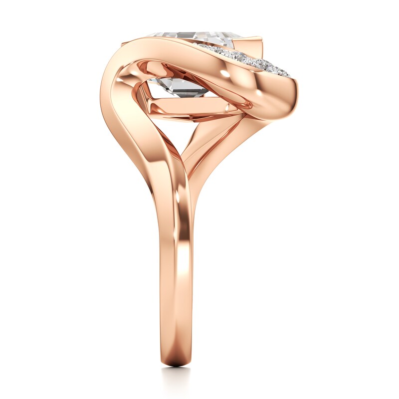 Main Image 3 of J'Lure Shield Step-Cut Lab-Grown Diamond Engagement Ring 3 ct tw 18K Rose Gold