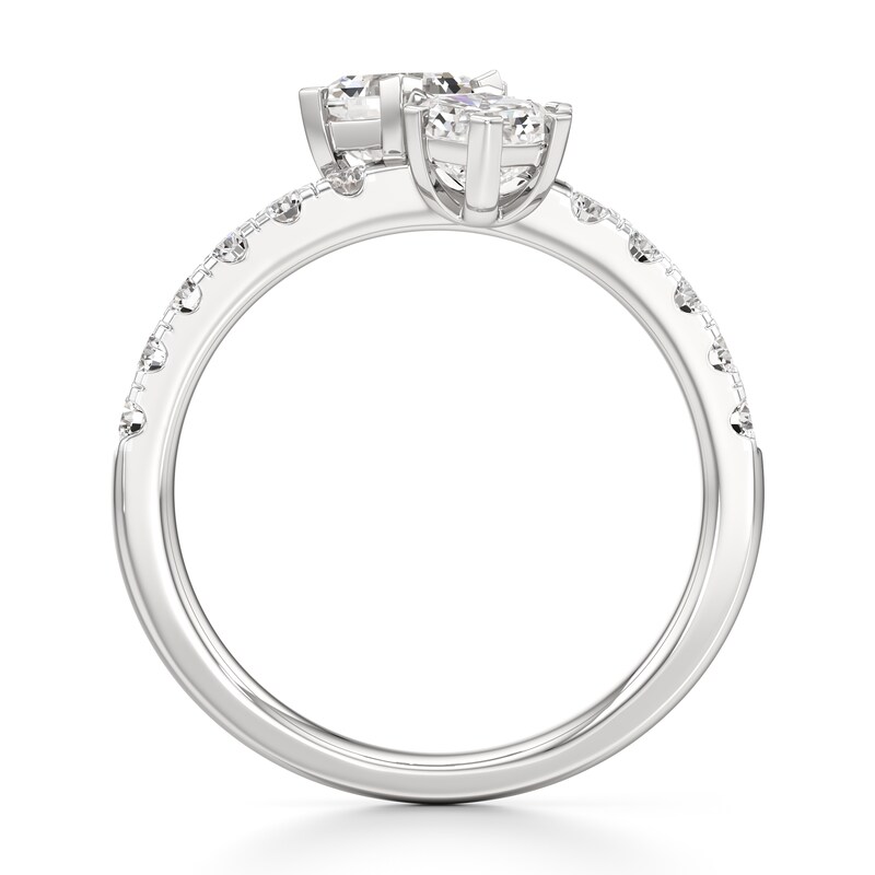 Main Image 2 of J'Lure Hexagon Brilliant-Cut Two-Stone Lab-Grown Diamond Engagement Ring 1-7/8 ct tw 18K White Gold
