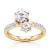 Thumbnail Image 1 of J'Lure Hexagon Step-Cut Two-Stone Lab-Grown Diamond Engagement Ring 1-3/4 ct tw 18K Yellow Gold