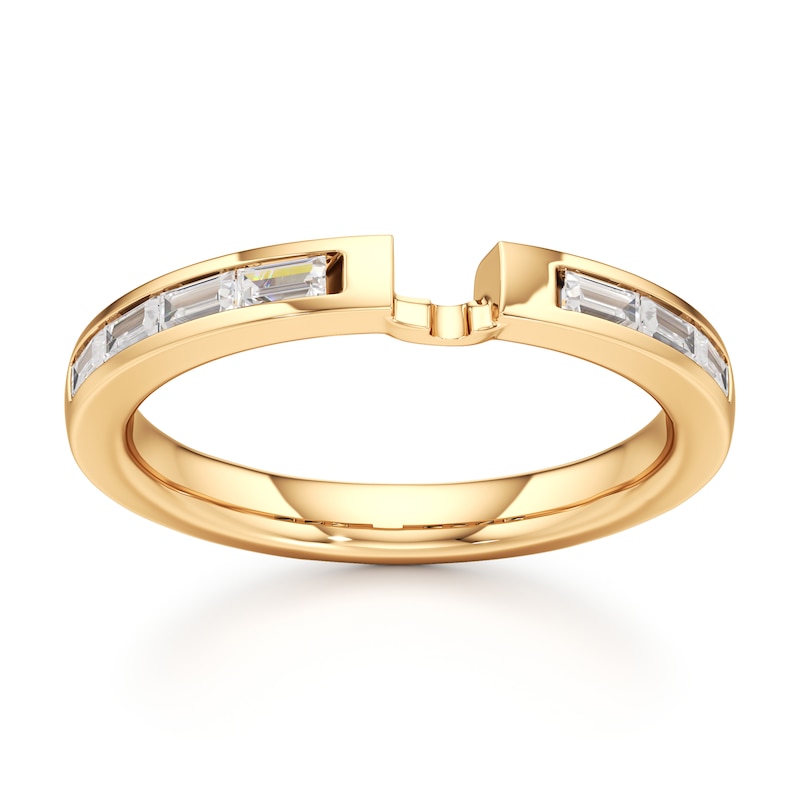 Main Image 1 of J'Lure Baguette-Cut Lab-Grown Diamond Contour Wedding Band 1/3 ct tw 18K Yellow Gold