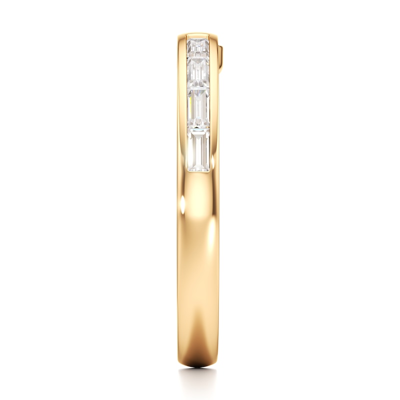 Main Image 3 of J'Lure Baguette-Cut Lab-Grown Diamond Contour Wedding Band 1/3 ct tw 18K Yellow Gold
