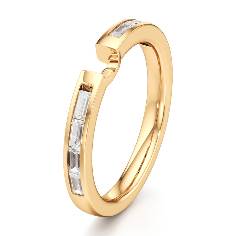 Main Image 4 of J'Lure Baguette-Cut Lab-Grown Diamond Contour Wedding Band 1/3 ct tw 18K Yellow Gold