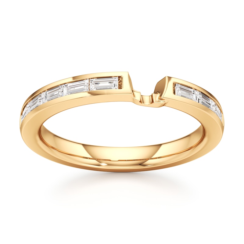 Main Image 1 of J'Lure Baguette-Cut Lab-Grown Diamond Contour Wedding Band 1/3 ct tw 18K Yellow Gold