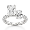 Thumbnail Image 1 of J'Lure Imperial-Emerald Step-Cut Two-Stone Lab-Grown Diamond Engagement Ring 4-5/8 ct tw 18K White Gold
