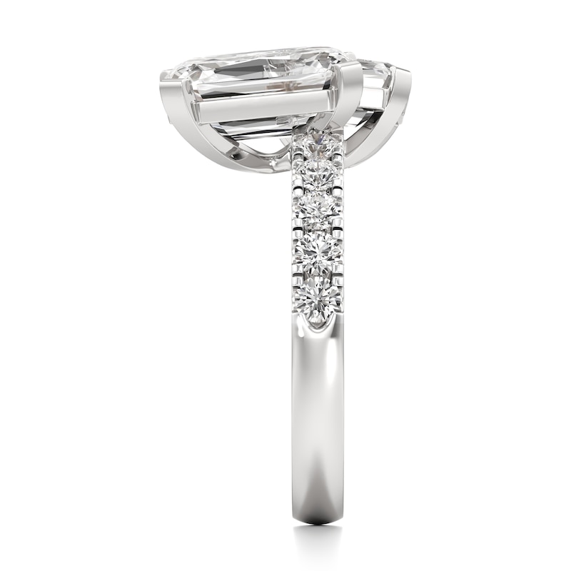 Main Image 3 of J'Lure Imperial-Emerald Step-Cut Two-Stone Lab-Grown Diamond Engagement Ring 4-5/8 ct tw 18K White Gold