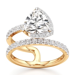 J'Lure Trillion Curved Brilliant-Cut Lab-Grown Diamond Spiral Engagement Ring 2-5/8 ct tw 18K Yellow Gold