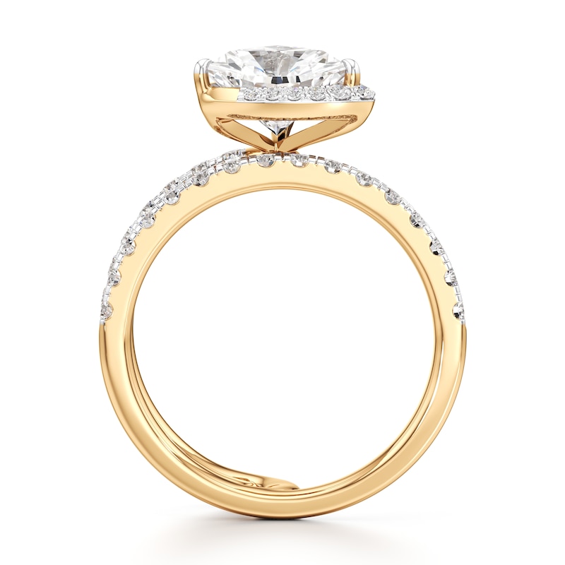 Main Image 2 of J'Lure Trillion Curved Brilliant-Cut Lab-Grown Diamond Spiral Engagement Ring 2-5/8 ct tw 18K Yellow Gold