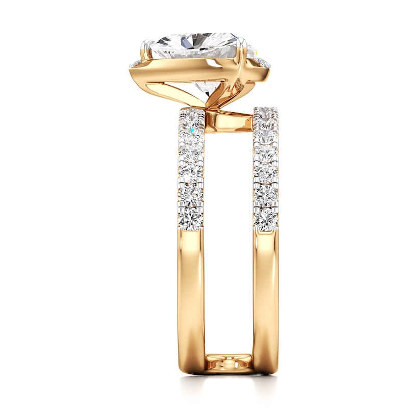 Main Image 3 of J'Lure Trillion Curved Brilliant-Cut Lab-Grown Diamond Spiral Engagement Ring 2-5/8 ct tw 18K Yellow Gold