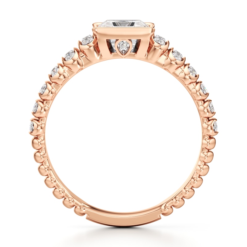 Main Image 2 of J'Lure Carre Step-Cut Lab-Grown Diamond Engagement Ring 1-1/6 ct tw 18K Rose Gold