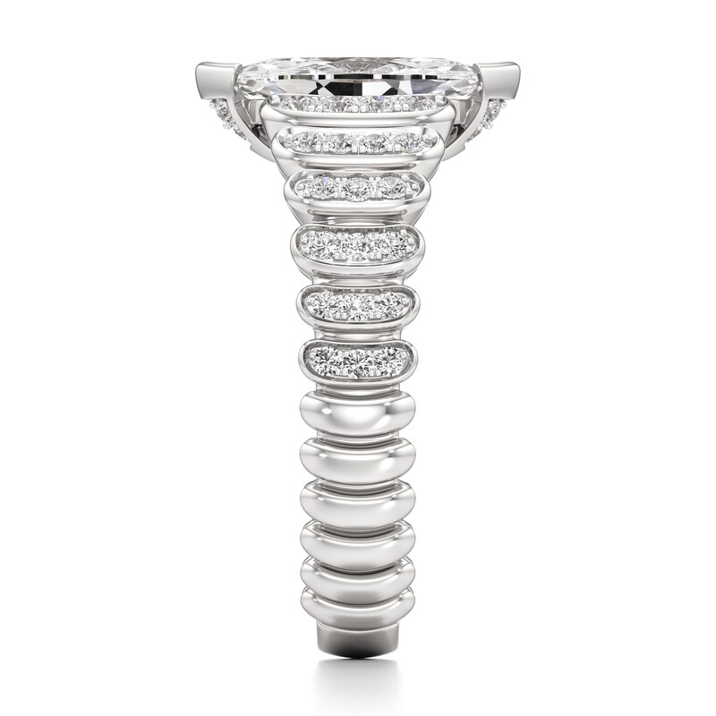 Main Image 3 of J'Lure Moval Old-Cut Lab-Grown Diamond Engagement Ring 1-1/3 ct tw 18K White Gold
