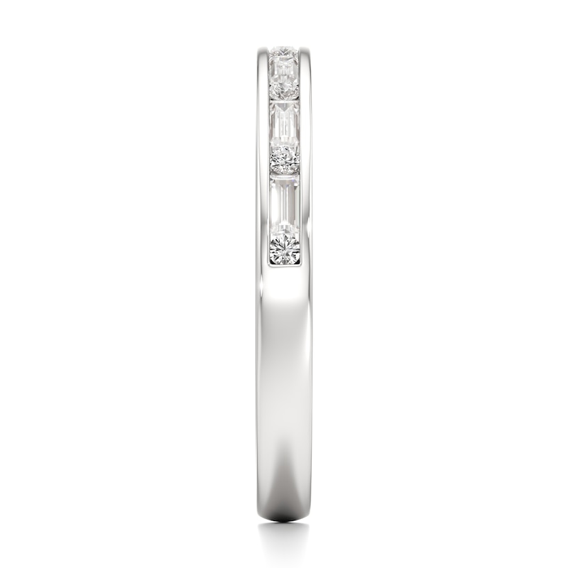 Main Image 3 of J'Lure Baguette & Round-Cut Lab-Grown Diamond Wedding Band 1/3 ct tw 18K White Gold