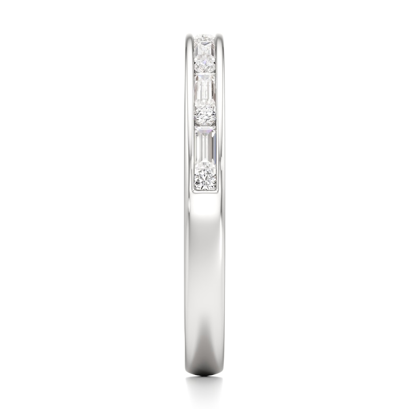 Main Image 3 of J'Lure Baguette & Round-Cut Lab-Grown Diamond Wedding Band 1/3 ct tw 18K White Gold