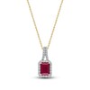 Thumbnail Image 1 of Rectangle-Cut Natural Ruby Pendant Necklace 1/4 ct tw 14K Yellow Gold