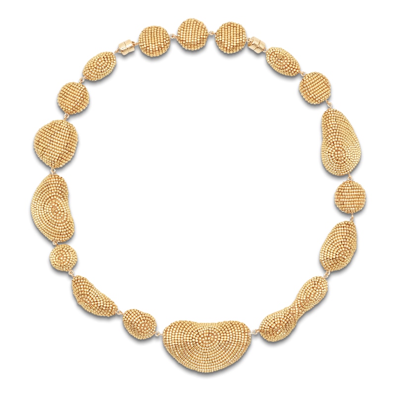 Main Image 1 of Susana Vega Costa Choker Necklace with Gold Glass Beads 22"
