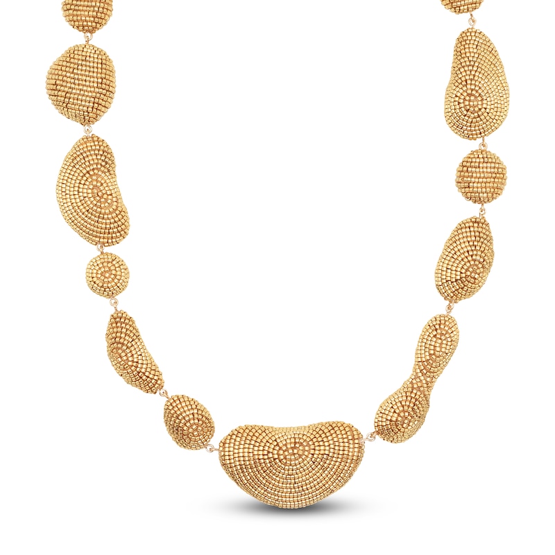 Main Image 2 of Susana Vega Costa Choker Necklace with Gold Glass Beads 22"