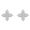Thumbnail Image 1 of Multi-Diamond Pavé Flower Stud Earrings 3/8 ct tw 10K White Gold