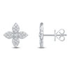 Thumbnail Image 2 of Multi-Diamond Pavé Flower Stud Earrings 3/8 ct tw 10K White Gold