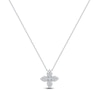 Thumbnail Image 1 of Multi-Diamond Pavé Flower Necklace 3/8 ct tw 10K White Gold 18"