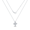 Thumbnail Image 2 of Multi-Diamond Pavé Flower Necklace 3/8 ct tw 10K White Gold 18"