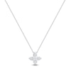 Thumbnail Image 3 of Multi-Diamond Pavé Flower Necklace 3/8 ct tw 10K White Gold 18"