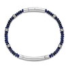 Thumbnail Image 1 of Men's Natural Lapis Lazuli Bead & Black Spinel Curved Bar Bracelet Stainless Steel 8.25"