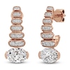 Thumbnail Image 1 of J'Lure Oval Step-Cut Lab-Grown Diamond J-Hoop Earrings 2-1/5 ct tw 14K Rose Gold