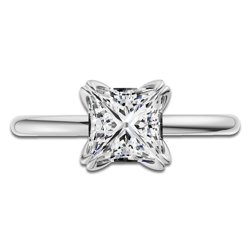 Main Image 3 of Certified Princess-Cut Diamond Solitaire Engagement Ring 2 ct tw 14K White Gold (I1/I)