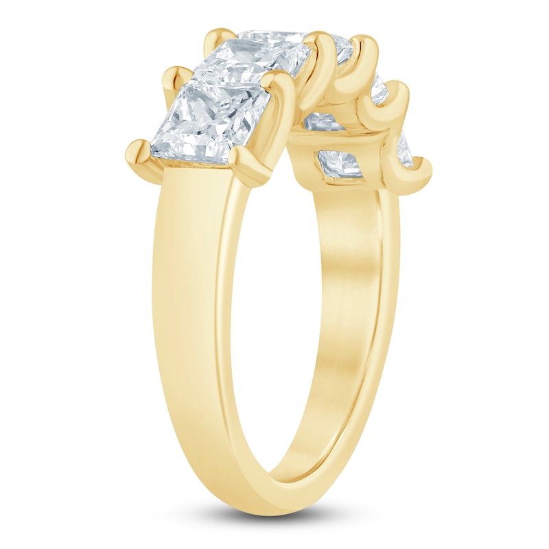 Main Image 2 of Princess-Cut Lab-Grown Diamond Five-Stone Anniversary Ring 3 ct tw 14K Yellow Gold