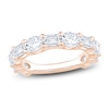 Thumbnail Image 1 of Oval & Emerald-Cut Lab-Grown Diamond Alternating Anniversary Ring 3 ct tw 14K Rose Gold