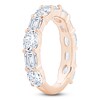 Thumbnail Image 2 of Oval & Emerald-Cut Lab-Grown Diamond Alternating Anniversary Ring 3 ct tw 14K Rose Gold
