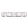 Thumbnail Image 3 of Oval & Emerald-Cut Lab-Grown Diamond Alternating Anniversary Ring 3 ct tw 14K Rose Gold