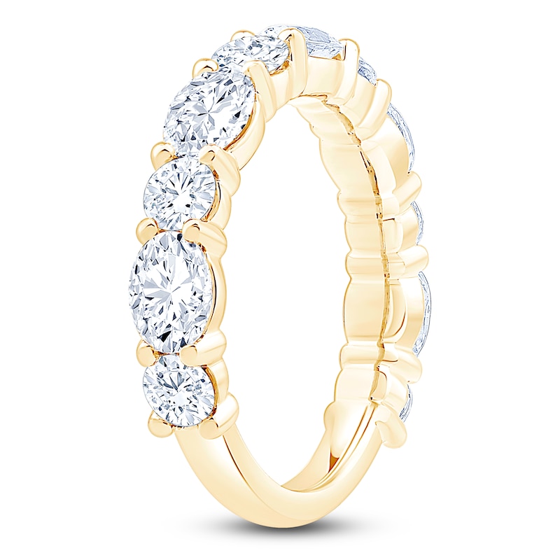 Main Image 2 of Oval & Round-Cut Lab-Grown Diamond Alternating Anniversary Ring 2-1/2 ct tw 14K Yellow Gold