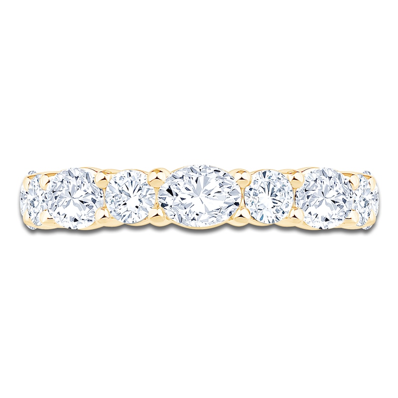 Main Image 3 of Oval & Round-Cut Lab-Grown Diamond Alternating Anniversary Ring 2-1/2 ct tw 14K Yellow Gold