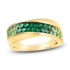 Thumbnail Image 1 of Le Vian Emerald Ombré Diagonal Two-Row Ring 14K Honey Gold